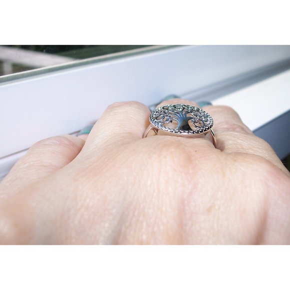 925 STERLING SILVER Large Tree Of Life Ring - Picture 4 of 15